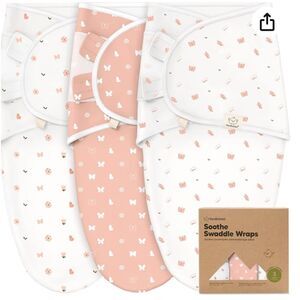 KeaBabies 3-Pack Organic Baby Swaddle Sleep Sacks Butterflies Newborn NEW NWT